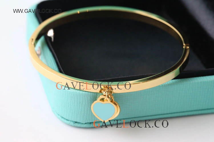 Replica Tiffaany Heart Tag Bangle Yellow Gold